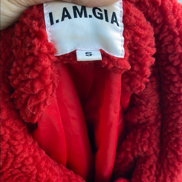 I.AM.GIA Pixie Teddy Coat in Red - Picture 3 of 3